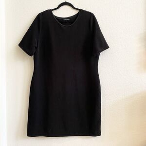 Mario Serrani Italy Women's Black Textured Knit Travel Career Dress Sz XL‎